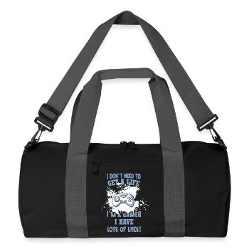 Gamer humor: full of lives - Recycled Duffel Bag - black/graphite grey - Front