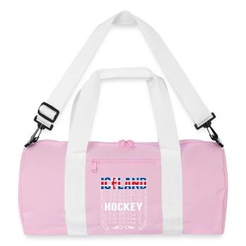 Island-Hockeywappen - Recycelte Duffel Bag - Rosa/Weiß - Vorne