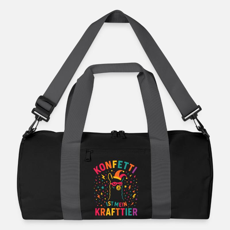 Karneval Konfetti Alpaka mit Narrenkappe  Recycelte Duffel Bag
