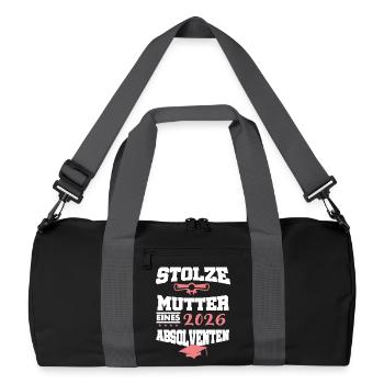 Stolze Mutter Absolvent 2026 Bachelor Master - Recycelte Duffel Bag - Schwarz/Graphitgrau - Vorne