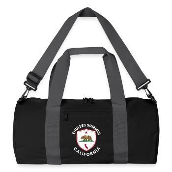 Endloser Sommer Kalifornischer Schild - Recycelte Duffel Bag - Schwarz/Graphitgrau - Vorne