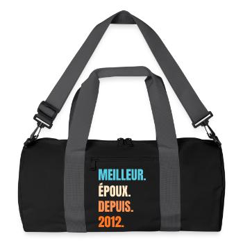 Bester Ehemann seit 2012 Geschenk-Ehemann - Recycelte Duffel Bag - Schwarz/Graphitgrau - Vorne