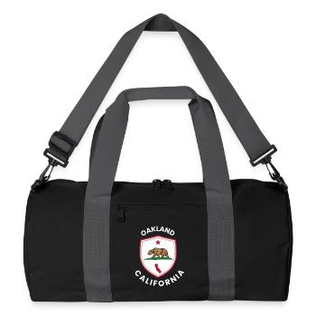 Oakland Bear Flag Emblem - Recycled Duffel Bag - black/graphite grey - Front