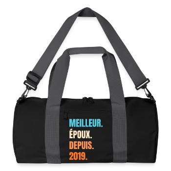 Meilleur Époux Depuis 2019 Cadeau Mari - Sac de sport recyclé - noir/gris graphite - Devant
