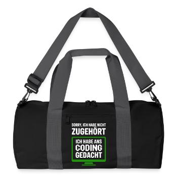 Sorry, didn't listen to coding thought - Recycled Duffel Bag - black/graphite grey - Front