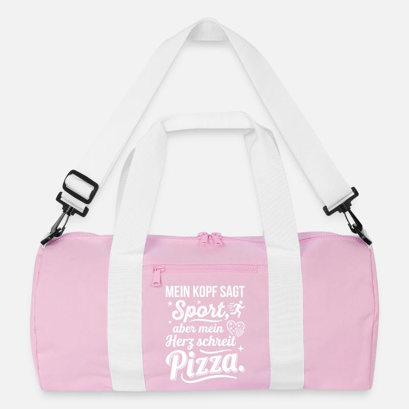 Sport oder Pizza lustiger Spruch Recycelte Duffel Bag