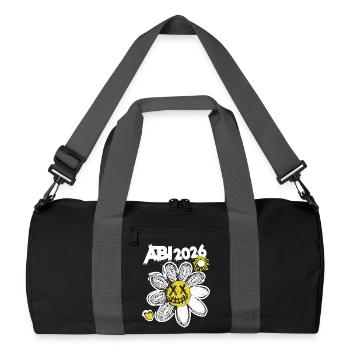 Remise des diplômes du lycée Graffiti avec des vêtements urbains à la fleur jaune - Sac de sport recyclé - noir/gris graphite - Devant