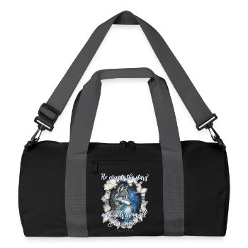 Wolf Christian Quote - Recycled Duffel Bag - black/graphite grey - Front