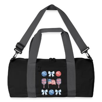  Funny Was That Out? Retro Pickleball Paddle - Recycelte Duffel Bag - Schwarz/Graphitgrau - Vorne