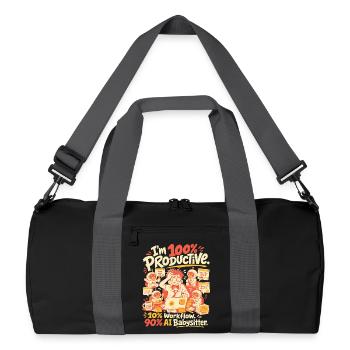 Baby-sitter IA Chaos productif - Sac de sport recyclé - noir/gris graphite - Devant