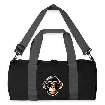 Affe Brille cool - Recycelte Duffel Bag - Schwarz/Graphitgrau - Vorne