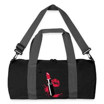 Rouge à lèvres avec des lèvres rouges - Sac de sport recyclé - noir/gris graphite - Devant