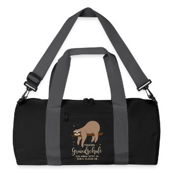 Grundschule Abschluss 5. Klasse Schule Faultier - Recycelte Duffel Bag - Schwarz/Graphitgrau - Vorne