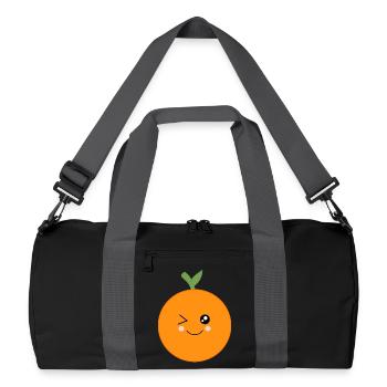 Orangen Frucht Früchte Kostüm Fasching Karneval - Recycelte Duffel Bag - Schwarz/Graphitgrau - Vorne