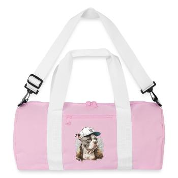 Bulldog Street avec Casquette - Sac de sport recyclé - rose/blanc - Devant