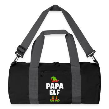 Christmas Funny Daddy Father Elf - Recycled Duffel Bag - black/graphite grey - Front