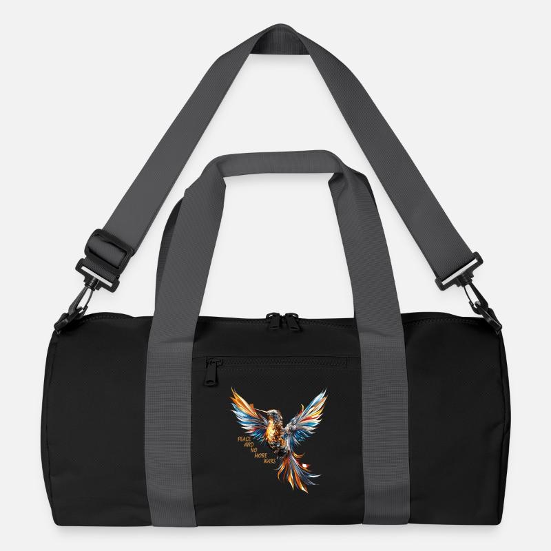 Cooler Vogel für Frieden - Recycelte Duffel Bag - Schwarz/Graphitgrau