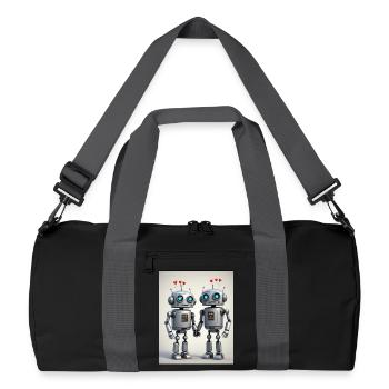 Robot Couple - Recycled Duffel Bag - black/graphite grey - Front