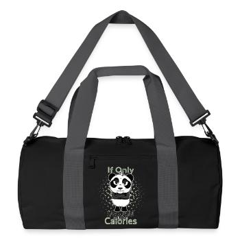 Sarcasm burned calories funny panda - Recycelte Duffel Bag - Schwarz/Graphitgrau - Vorne
