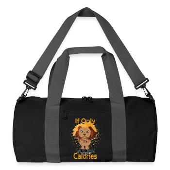 Sarkasmus, verbrannte Kalorien, lustiger Löwe - Recycelte Duffel Bag - Schwarz/Graphitgrau - Vorne