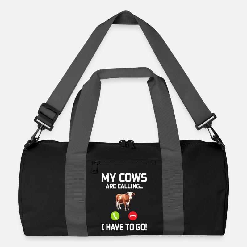 Kuh Kühe - Recycelte Duffel Bag - Schwarz/Graphitgrau