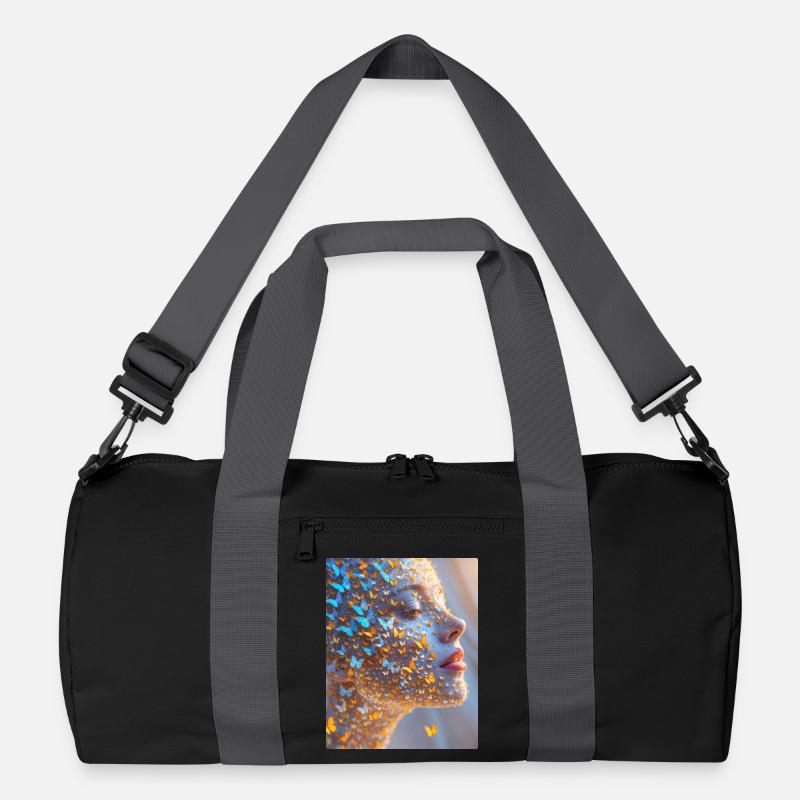 Butterfly Face Art Recycled Duffel Bag