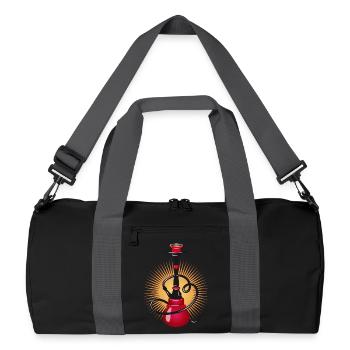 Stilisierte Shisha in Rot – modernes Orient-Design - Recycelte Duffel Bag - Schwarz/Graphitgrau - Vorne