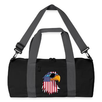 Eagle and American Flag - Recycled Duffel Bag - black/graphite grey - Front
