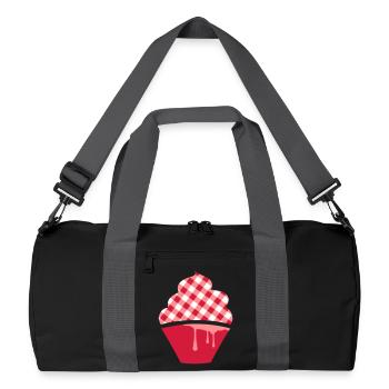 Cupcake stylisé avec garniture à carreaux - Sac de sport recyclé - noir/gris graphite - Devant