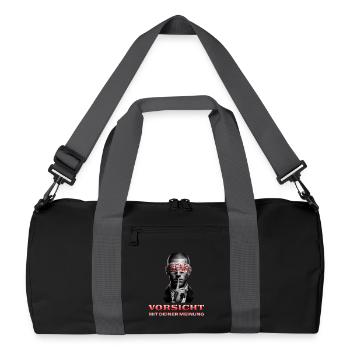 Attention, message subtil avec un bandeau sur les yeux - Sac de sport recyclé - noir/gris graphite - Devant