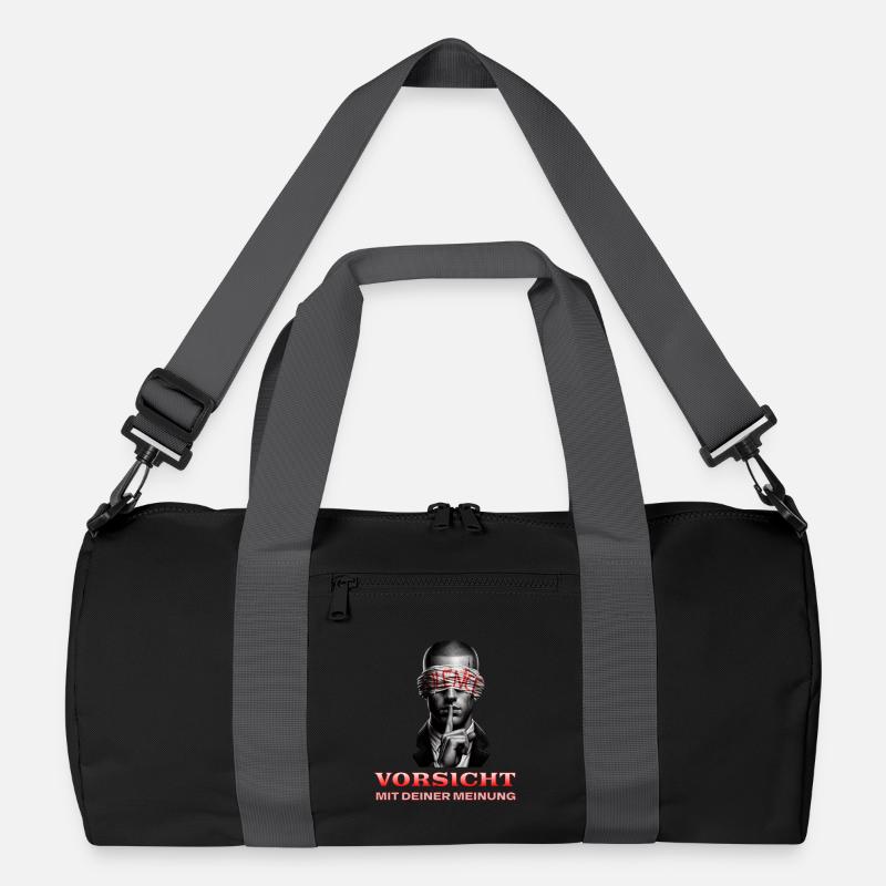Beware, Subtle Message with a Blindfold Recycled Duffel Bag
