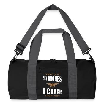 I don't just fly drones I crash them too - Recycled Duffel Bag - black/graphite grey - Front