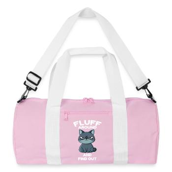 Peluche autour et découvre le chat - Sac de sport recyclé - rose/blanc - Devant