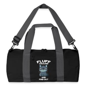Peluche autour et découvre le chat - Sac de sport recyclé - noir/gris graphite - Devant