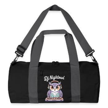 DJ Nightowl hibou avec un casque à la table de mixage - Sac de sport recyclé - noir/gris graphite - Devant