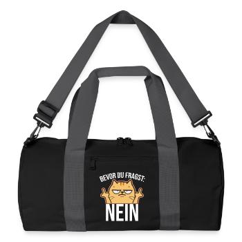 Chat du majeur - Sac de sport recyclé - noir/gris graphite - Devant