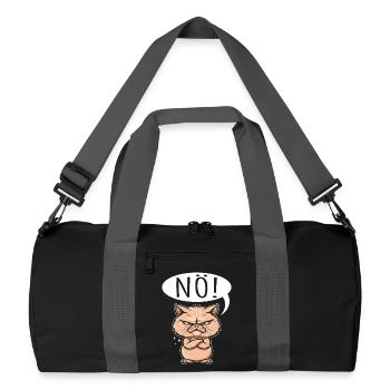 Quelque chose comme non - le chat dit non - Sac de sport recyclé - noir/gris graphite - Devant