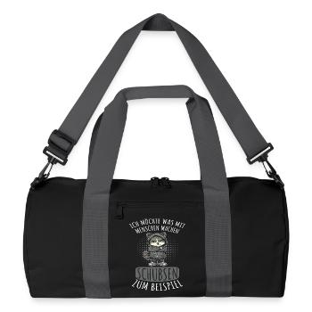People Pushing Funny Saying - Recycled Duffel Bag - black/graphite grey - Front