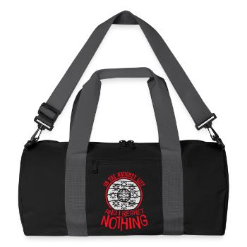 Sur la liste des vilains et ne regrette rien XMas Spruch - Sac de sport recyclé - noir/gris graphite - Devant