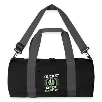Lustiges Kricket Spruch Vintage Cricket Spiel - Recycelte Duffel Bag - Schwarz/Graphitgrau - Vorne