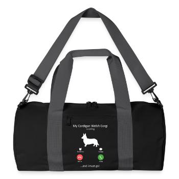 Mon corgi gallois cardigan appelle le chien drôle de maman - Sac de sport recyclé - noir/gris graphite - Devant