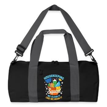 Conception de nettoyage amusante - Sac de sport recyclé - noir/gris graphite - Devant