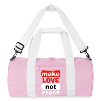 Make Love Not Peace - Recycelte Duffel Bag - Rosa/Weiß - Vorne