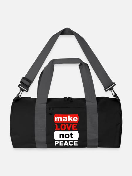 make love not peace - Recycled Duffel Bag - black/graphite grey