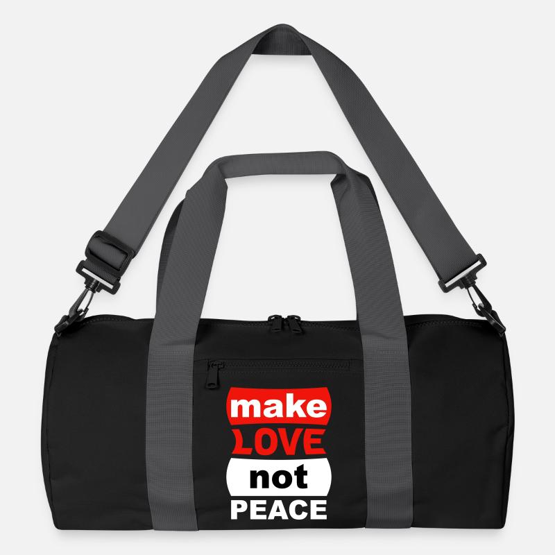 make love not peace - Recycled Duffel Bag - black/graphite grey