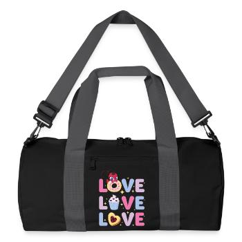 Miraculous Love Love Love Schriftzüge - Recycelte Duffel Bag - Schwarz/Graphitgrau - Vorne
