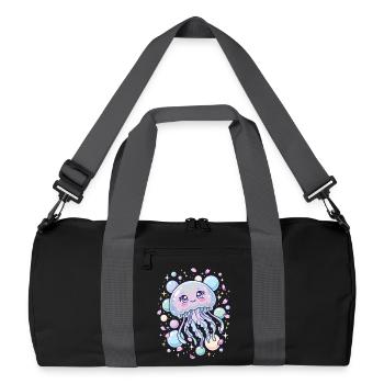 Pastel Kawaii Jellyfish Aesthetic - Recycled Duffel Bag - black/graphite grey - Front