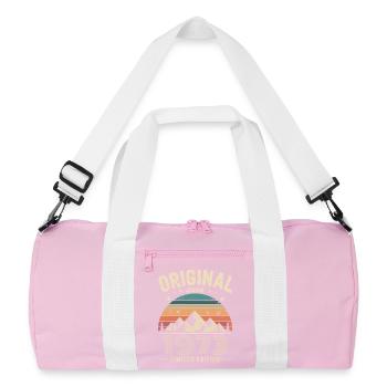 Juni 1973 – Legende der Gipfel und Berge - Recycelte Duffel Bag - Rosa/Weiß - Vorne