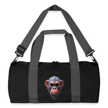 Ornate Chimp Mask - Recycled Duffel Bag - black/graphite grey - Front