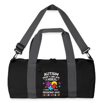 Autism Awareness T Shirt for Grandma - Recycled Duffel Bag - black/graphite grey - Front